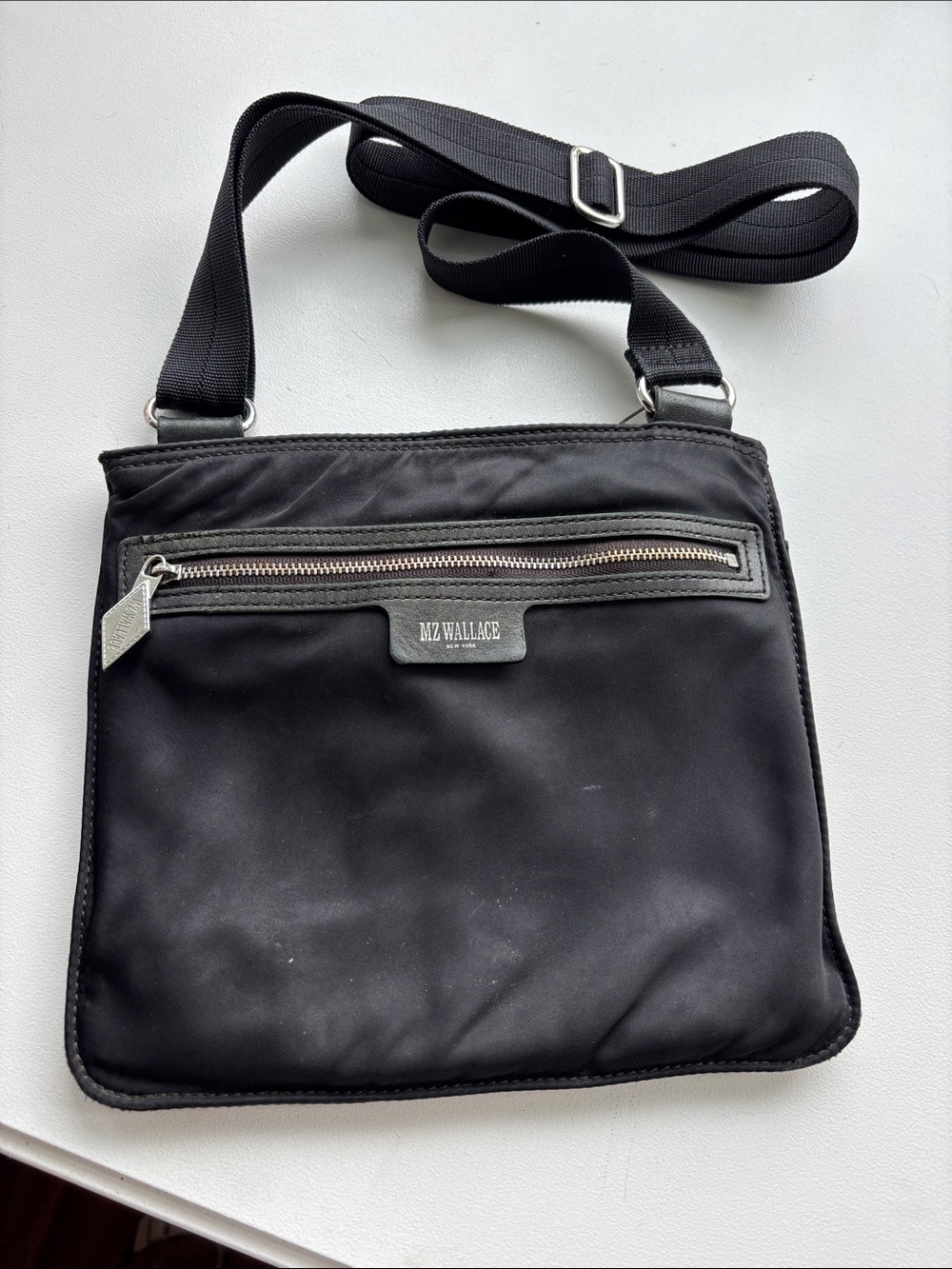 MZ Wallace Black Nylon Messenger Crossbody Bag